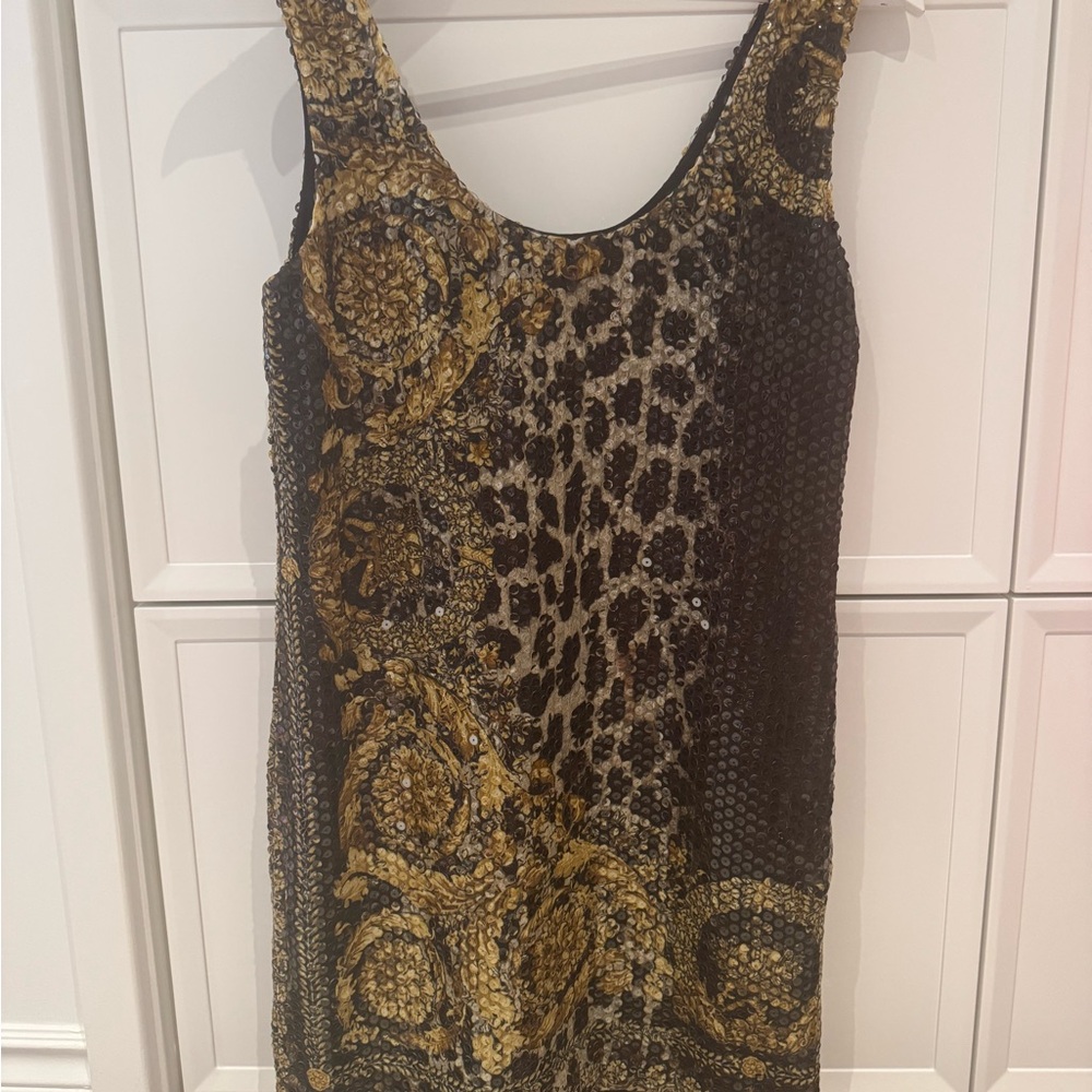 ⭐️ Versace Brown and Gold Sequin Mini Dress ⭐️